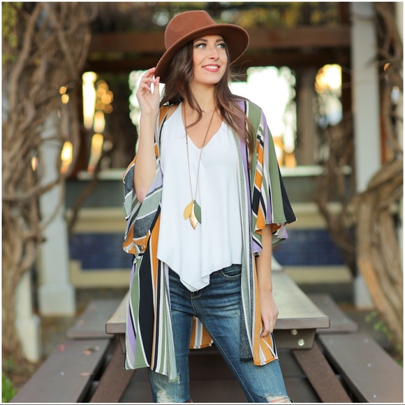 ✨LAST ONE✨Open Front Striped Cardigan - Picture 4 of 4